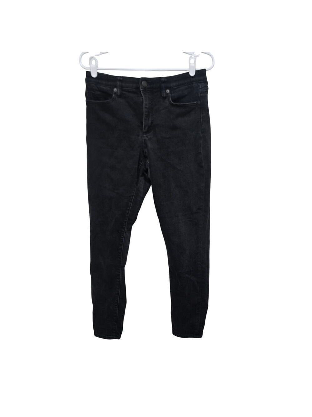 Lands’ End High Rise Skinny Jeans 8 Petite Black Stretch Denim